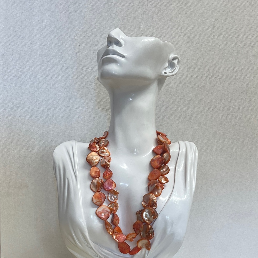 Vibrant Orange Shell Necklace - image 1